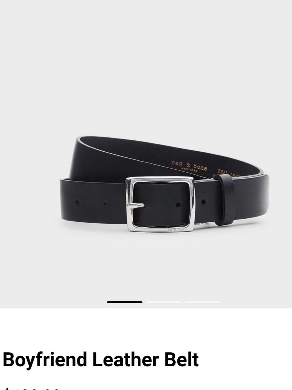 Rag and Bone Women’s Black Leather Belt